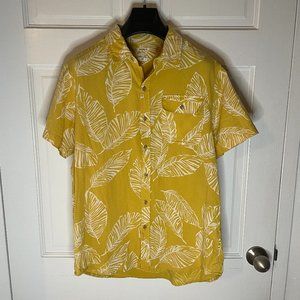 Bridge & Burn Marten Short Sleeve Shirt in Gold Frond Medium